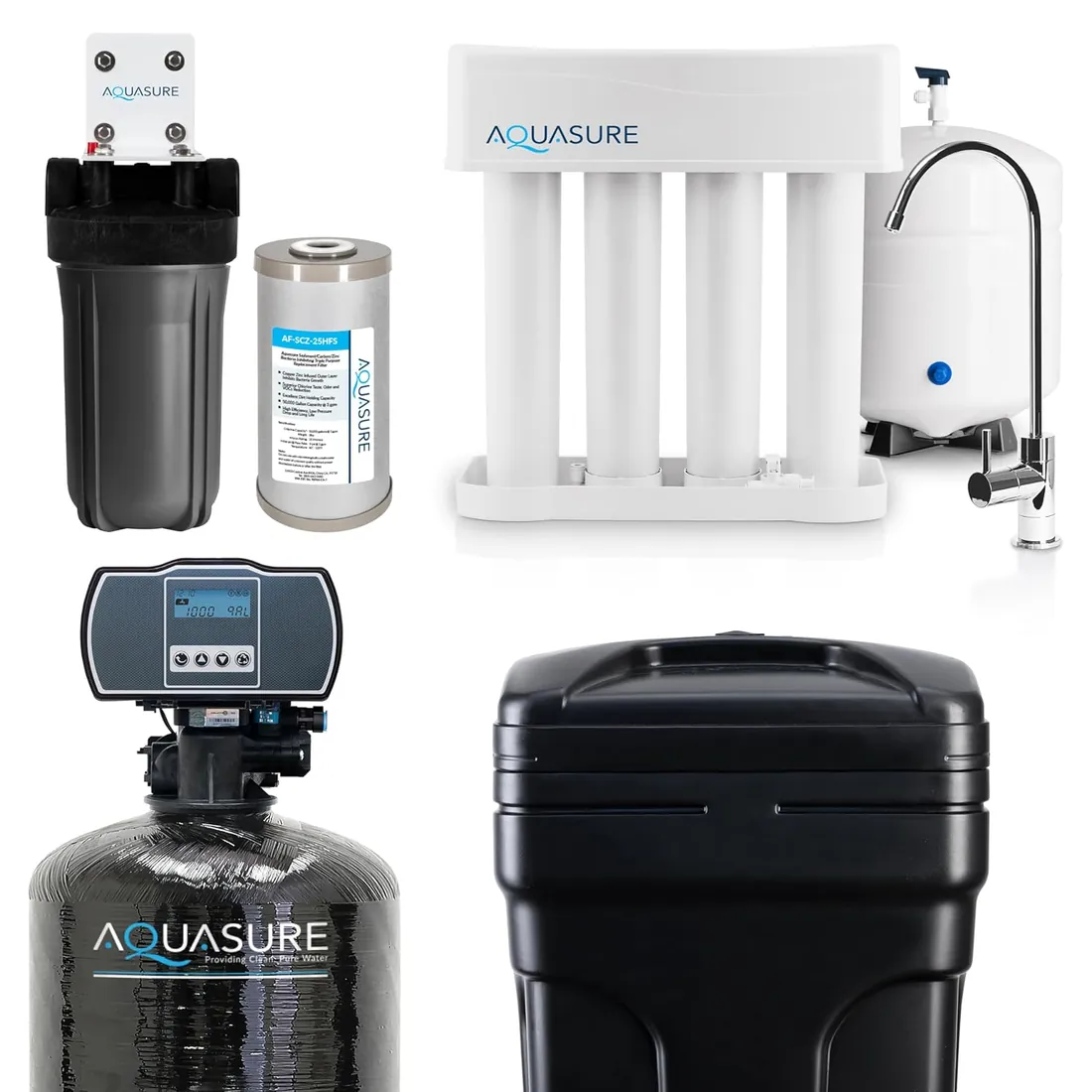 Aquasure AS-WHF72D 72,000-Grain Water Softener and Filter System