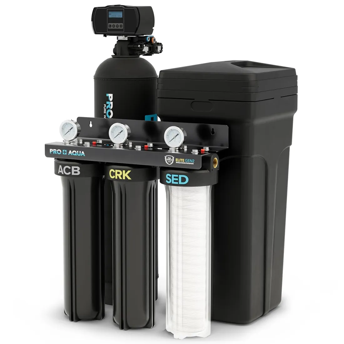 PRO+AQUA PRO-E-S25E 25,000-Grain Water Softener and Filter System